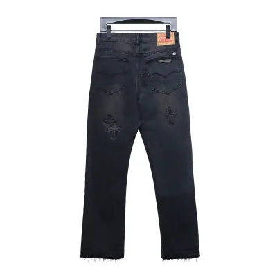 EM Sneakers Chrome Hearts Leather Black Cross Jeans 02