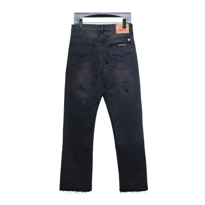 EM Sneakers Chrome Hearts Leather Black Cross Jeans 02