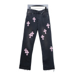 EM Sneakers Chrome Hearts Leather Pink Cross Jeans