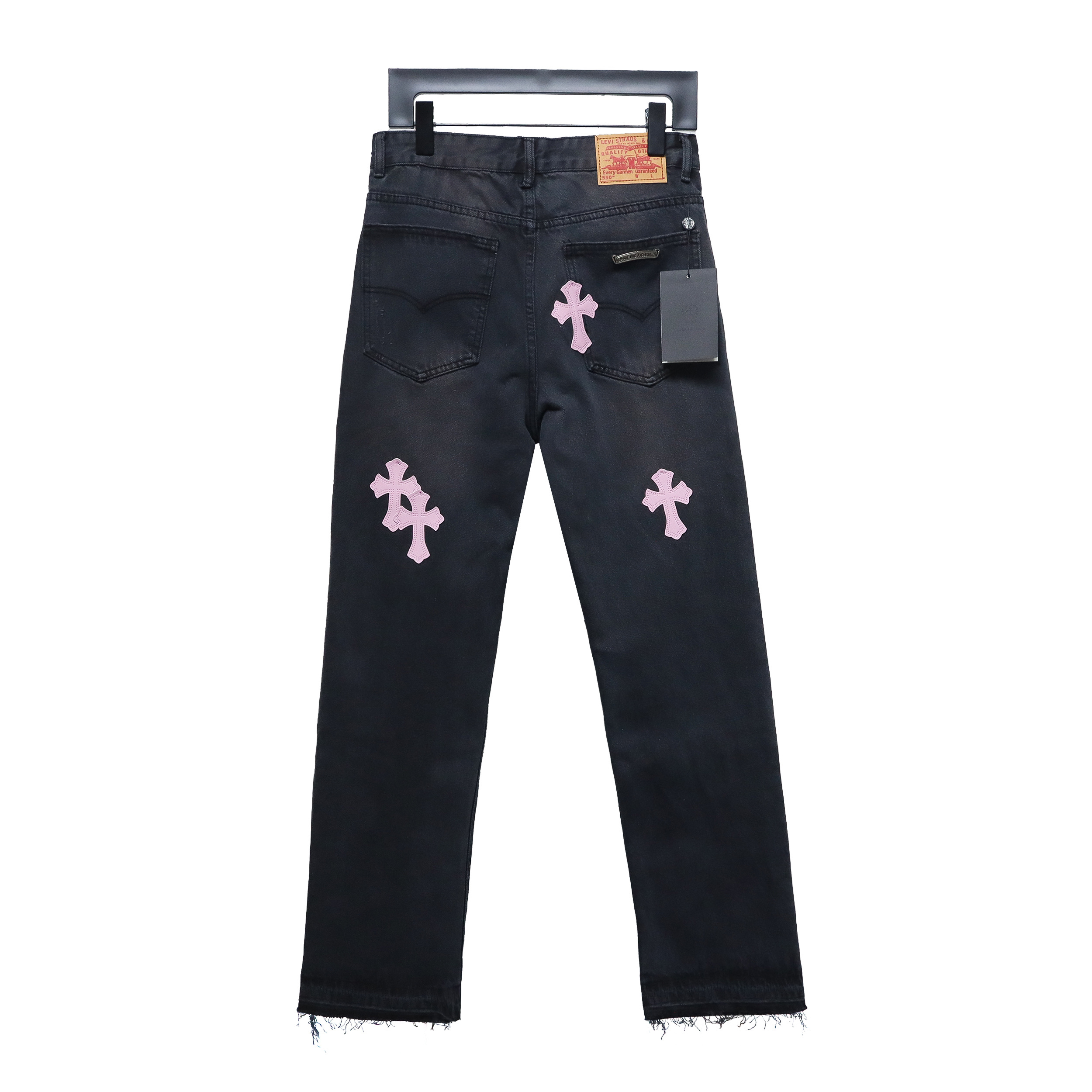 EM Sneakers Chrome Hearts Leather Pink Cross Jeans