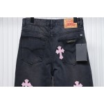 EM Sneakers Chrome Hearts Leather Pink Cross Jeans