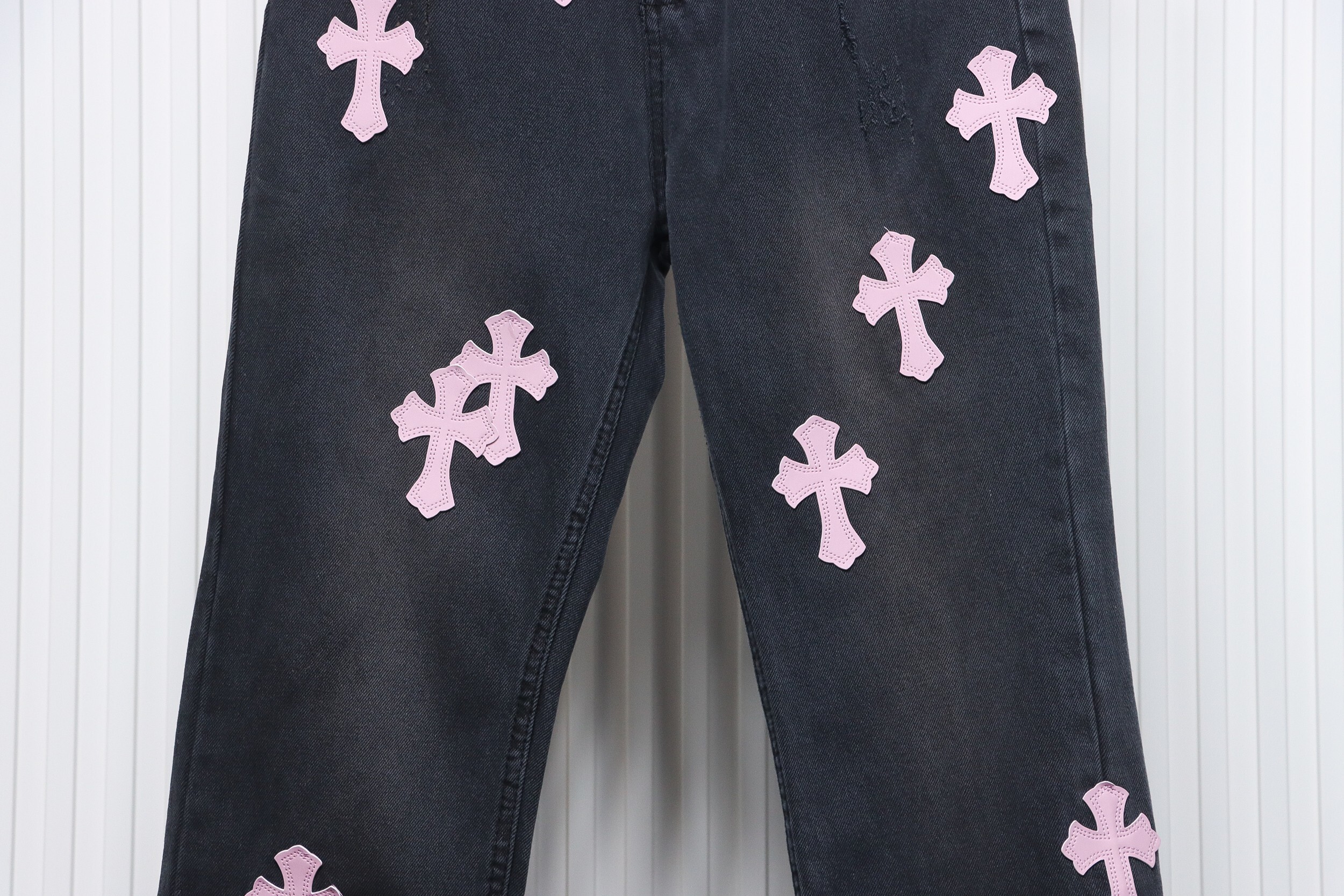 EM Sneakers Chrome Hearts Leather Pink Cross Jeans