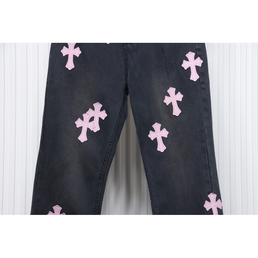 EM Sneakers Chrome Hearts Leather Pink Cross Jeans