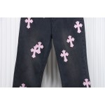 EM Sneakers Chrome Hearts Leather Pink Cross Jeans
