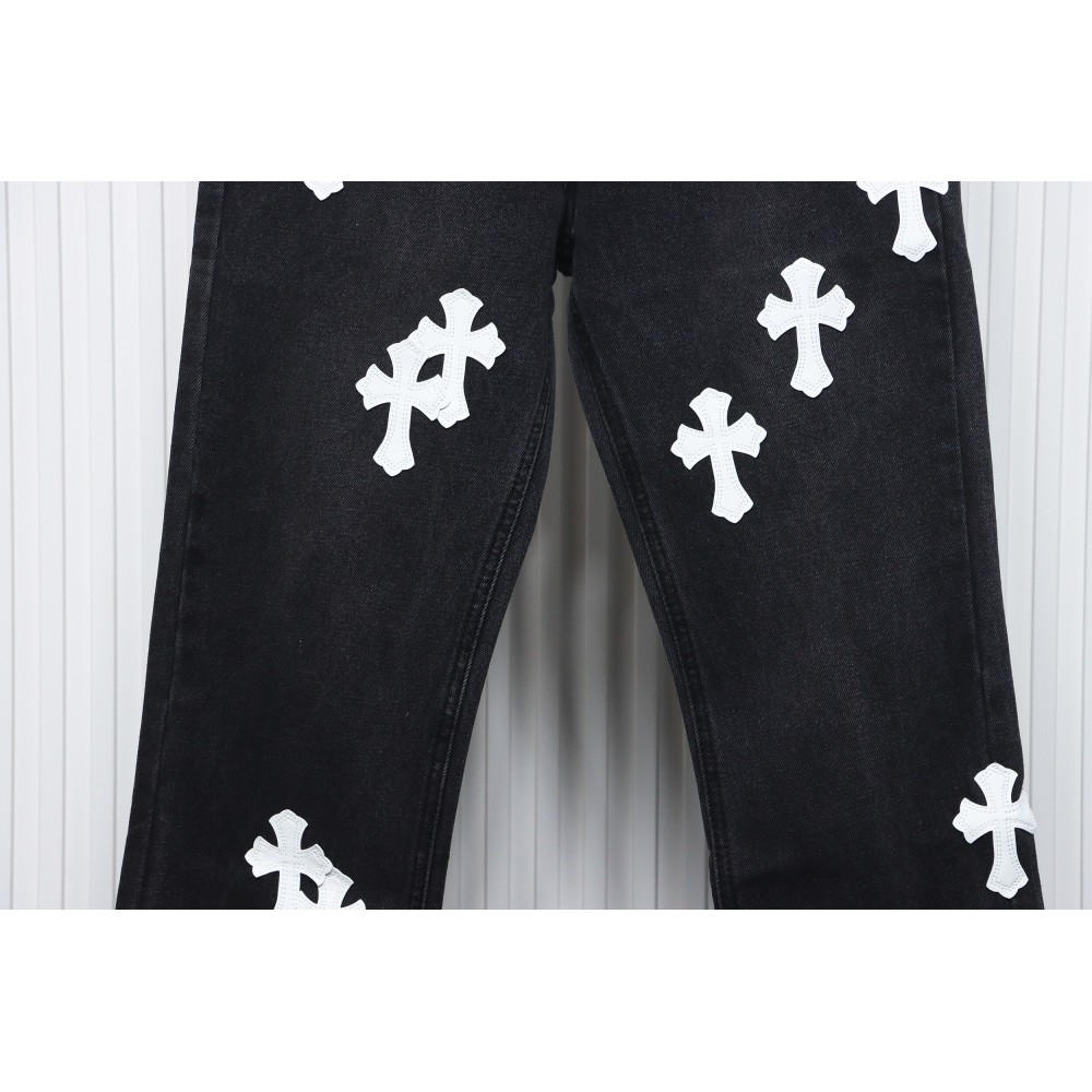 EM Sneakers Chrome Hearts Leather White Cross Jeans