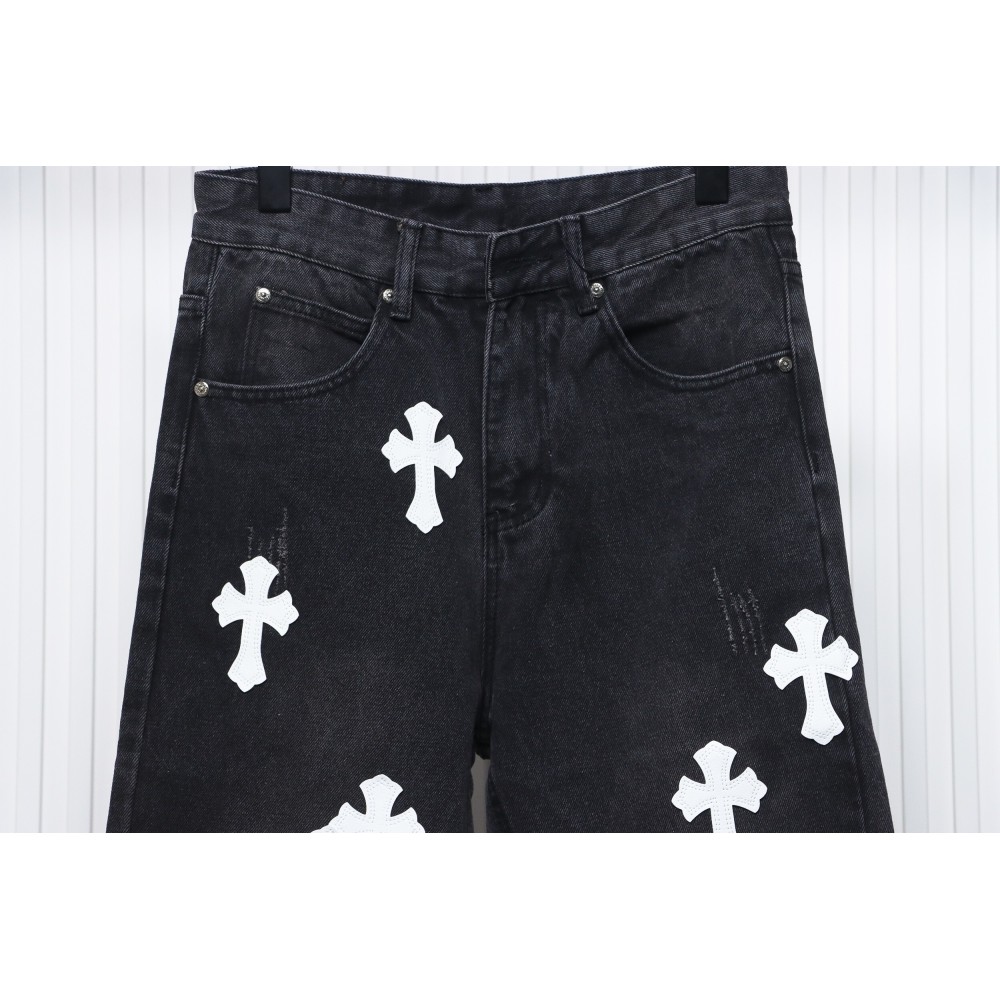 EM Sneakers Chrome Hearts Leather White Cross Jeans