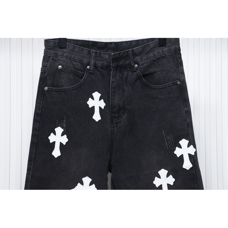 EM Sneakers Chrome Hearts Leather White Cross Jeans