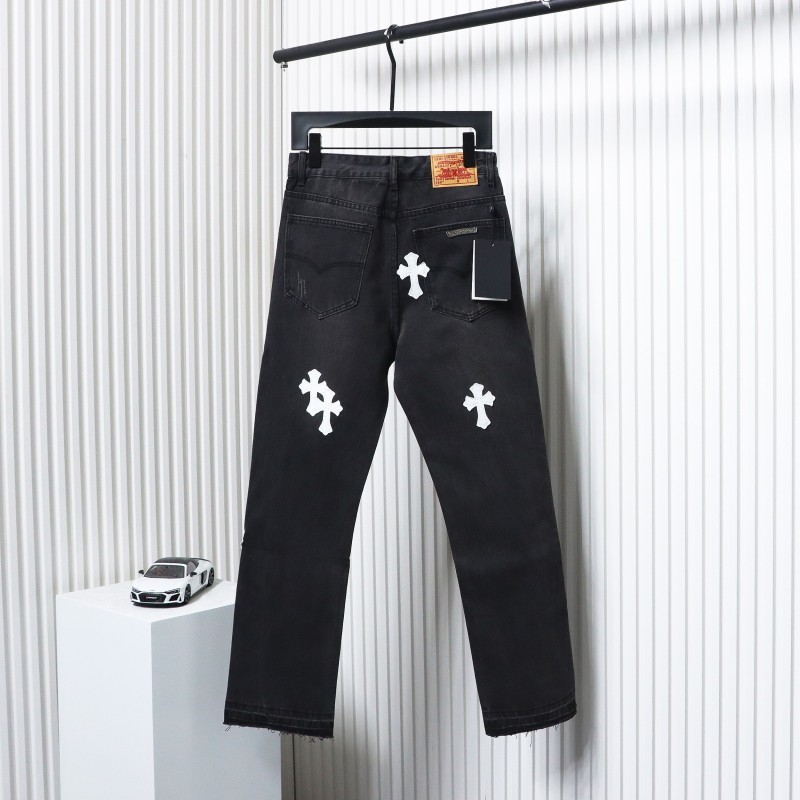 EM Sneakers Chrome Hearts Leather White Cross Jeans