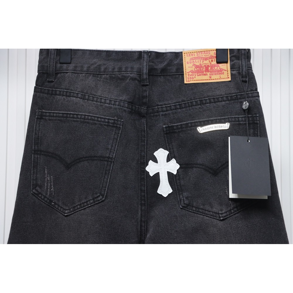 EM Sneakers Chrome Hearts Leather White Cross Jeans