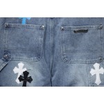 EM Sneakers Chrome Hearts Multicolor Laser Cross Leather Jeans Blue