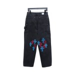 EM Sneakers Chrome Hearts Multicolor Laser Cross Leather Jeans Dark Black