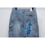 EM Sneakers Chrome Hearts Multicolor Laser Cross Leather Jeans Dark Blue