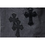 EM Sneakers Chrome Hearts Ox King City Limited Edition Cross Metallic Leather Jeans Dark Gray
