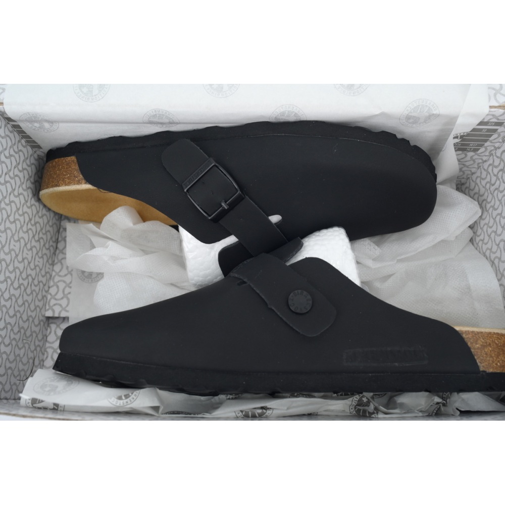 EM Sneakers Birkenstock Boston Soft Footbed Slipper Black Oil Surface