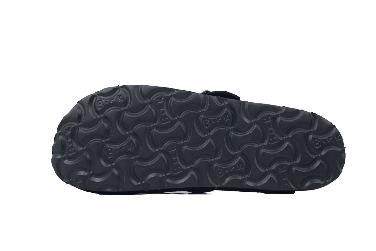 EM Sneakers Birkenstock Boston Soft Footbed Slipper Black Velvet and Black Buckle