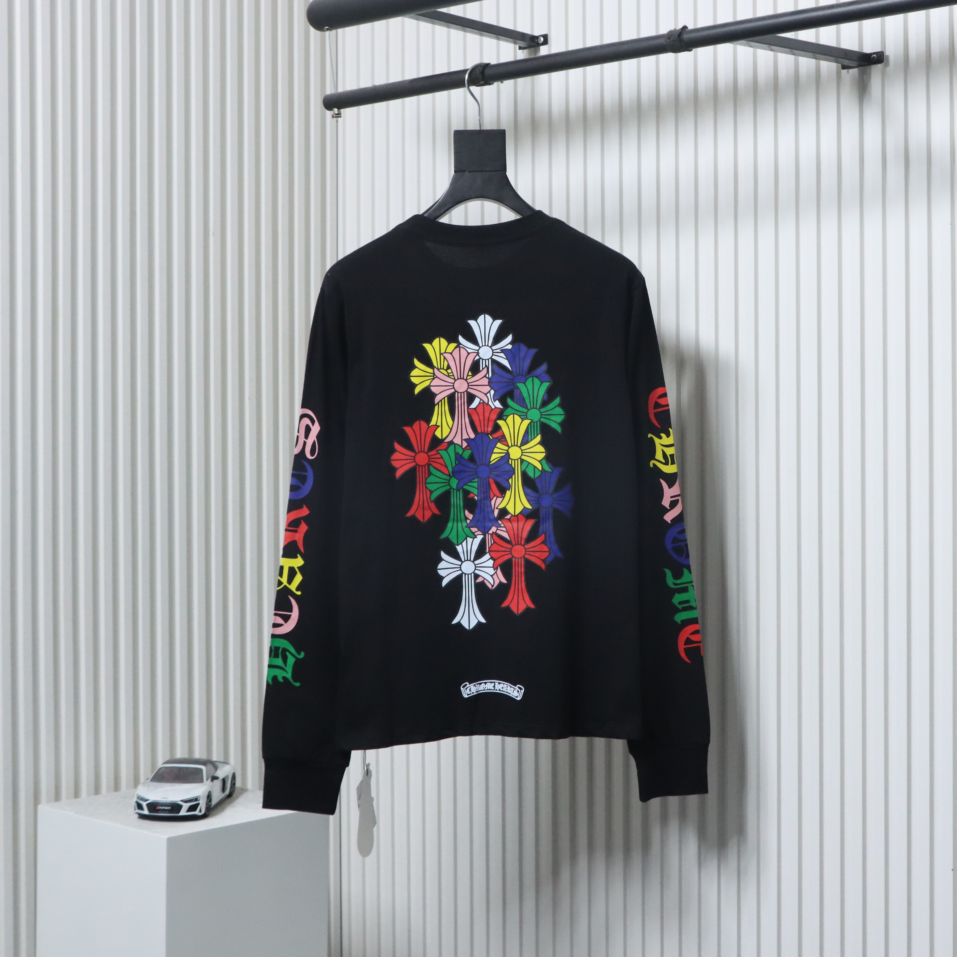 EM Sneakers Chrome Hearts 25FW Colorful Cross Print Long Sleeve Black