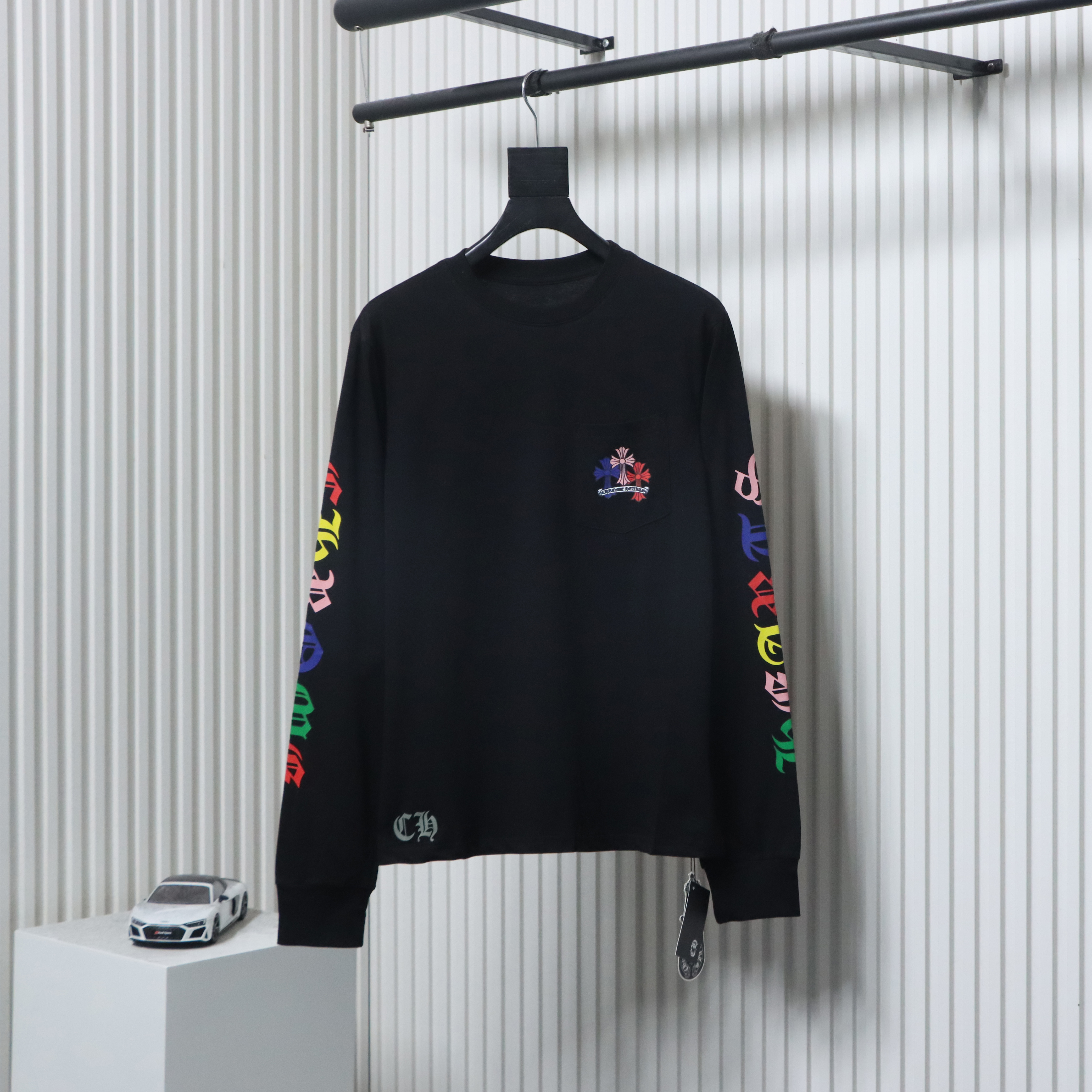 EM Sneakers Chrome Hearts 25FW Colorful Cross Print Long Sleeve Black