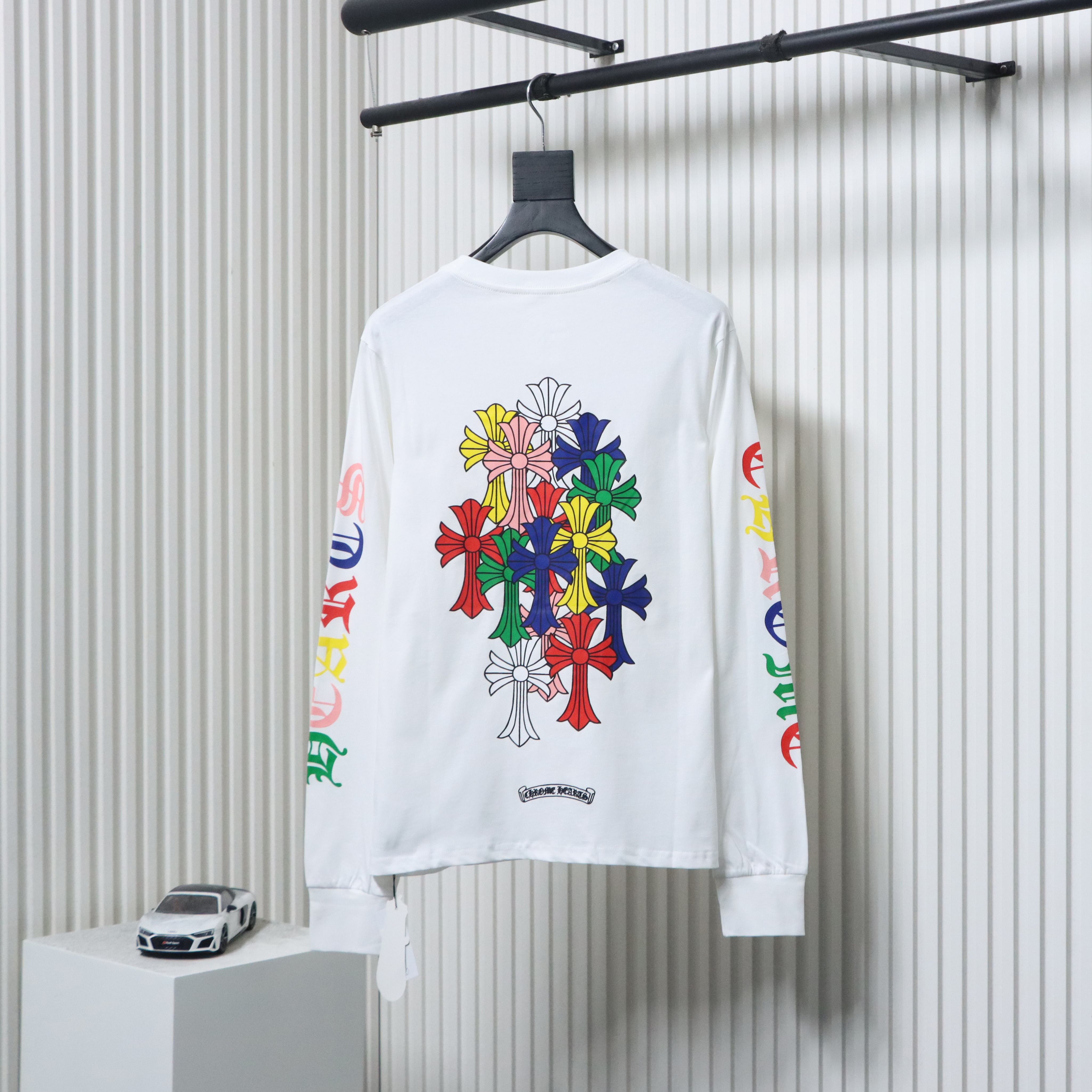 EM Sneakers Chrome Hearts 25FW Colorful Cross Print Long Sleeve White