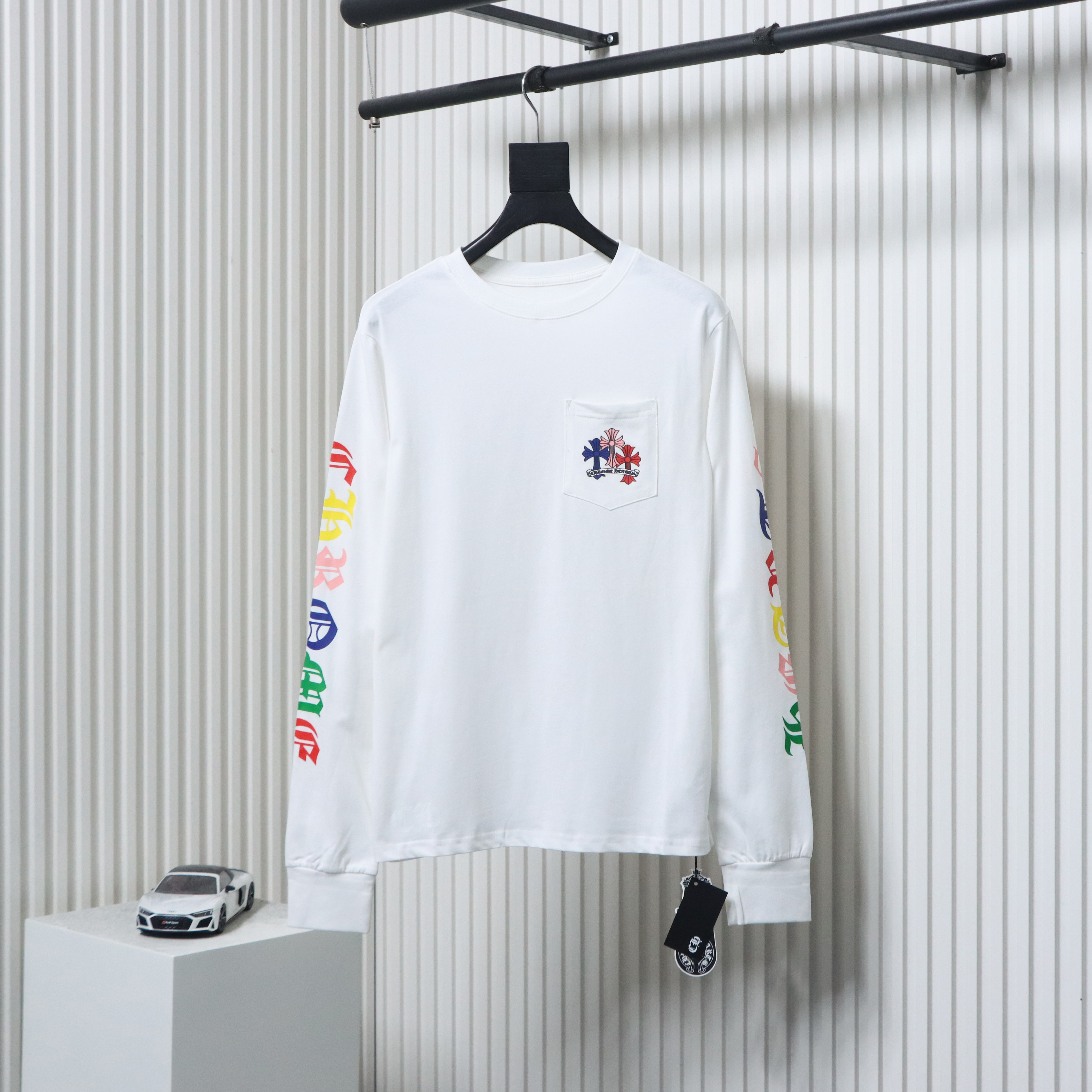 EM Sneakers Chrome Hearts 25FW Colorful Cross Print Long Sleeve White