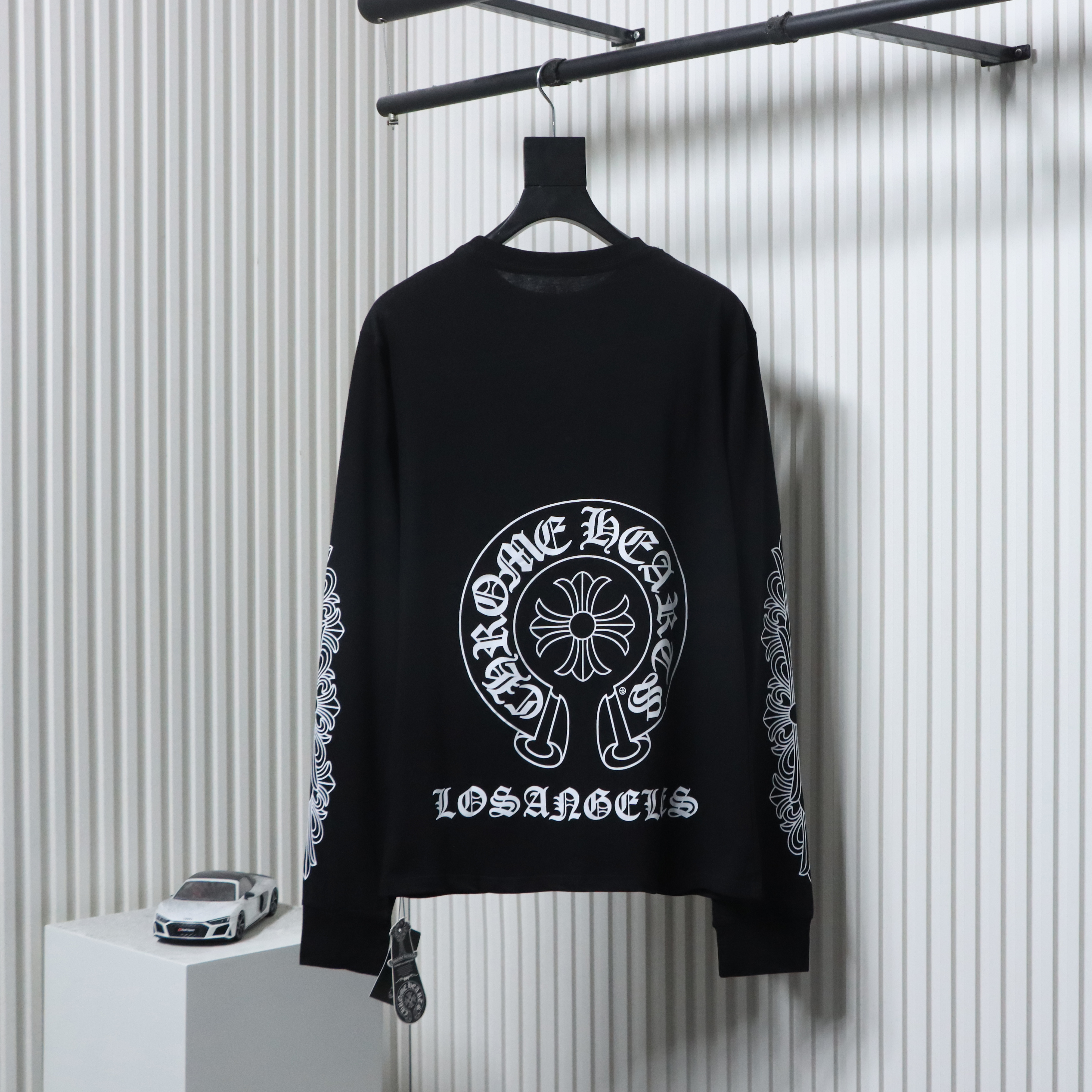 EM Sneakers Chrome Hearts 25FW Front and Back Horseshoe Pprint Long Sleeve Black