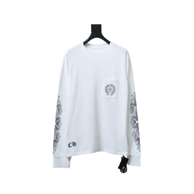 EM Sneakers Chrome Hearts 25FW Front and Back Horseshoe Print Long Sleeves White 01