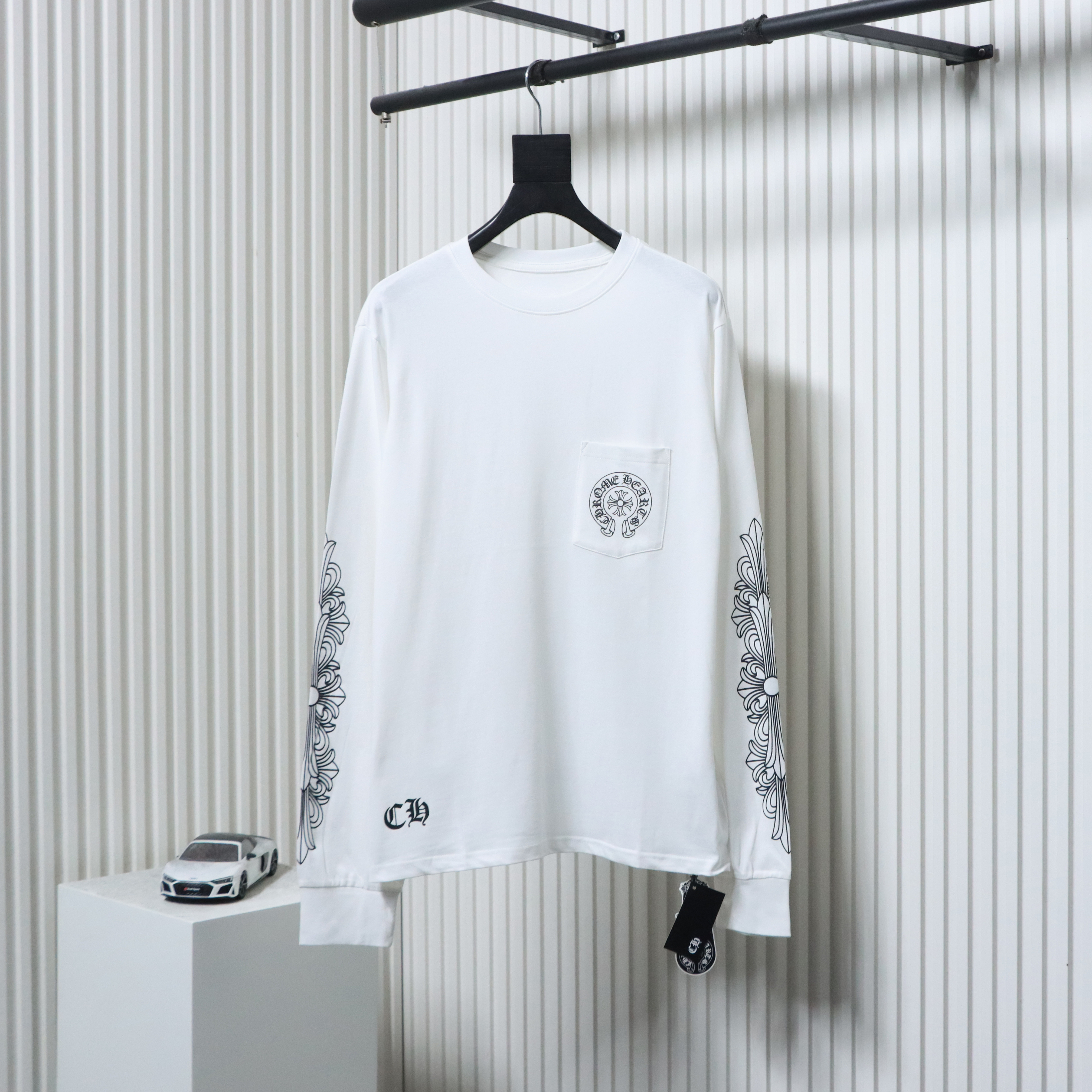 EM Sneakers Chrome Hearts 25FW Front and Back Horseshoe Print Long Sleeves White