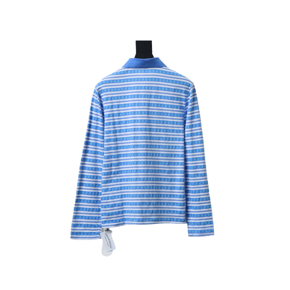 EM Sneakers Chrome Hearts 25FW Striped Lapel Long Sleeves Blue