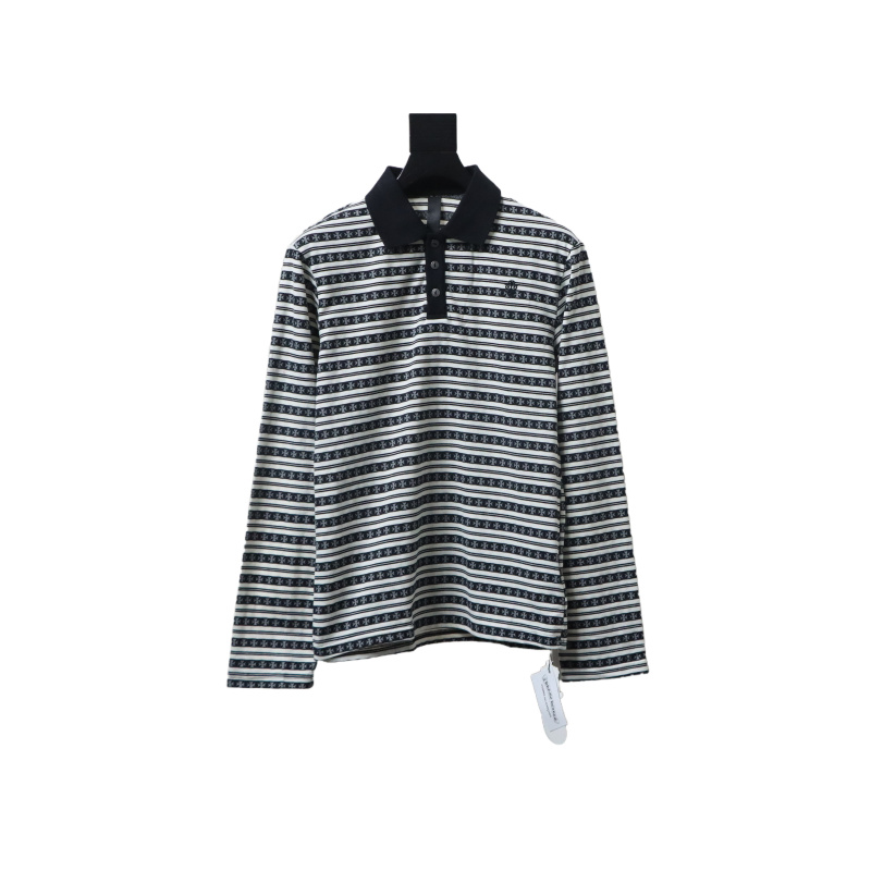 EM Sneakers Chrome Hearts 25FW Striped Lapel Long Sleeves Black