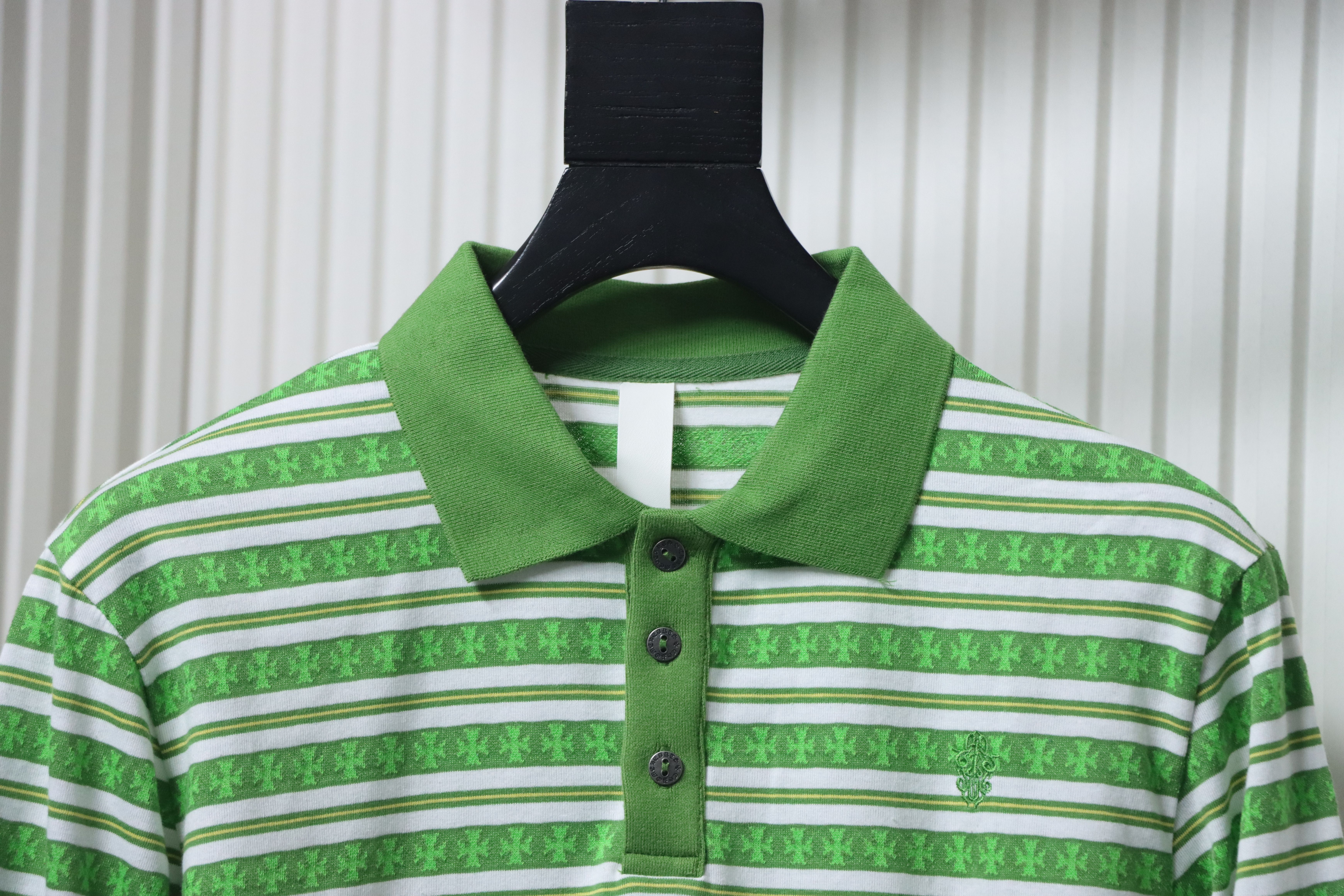 EM Sneakers Chrome Hearts 25FW Striped Lapel  Long Sleeves Green