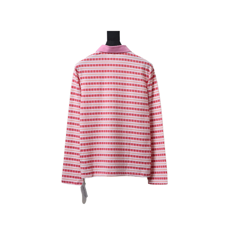 EM Sneakers Chrome Hearts 25FW Striped Lapel Long Sleeves Pink