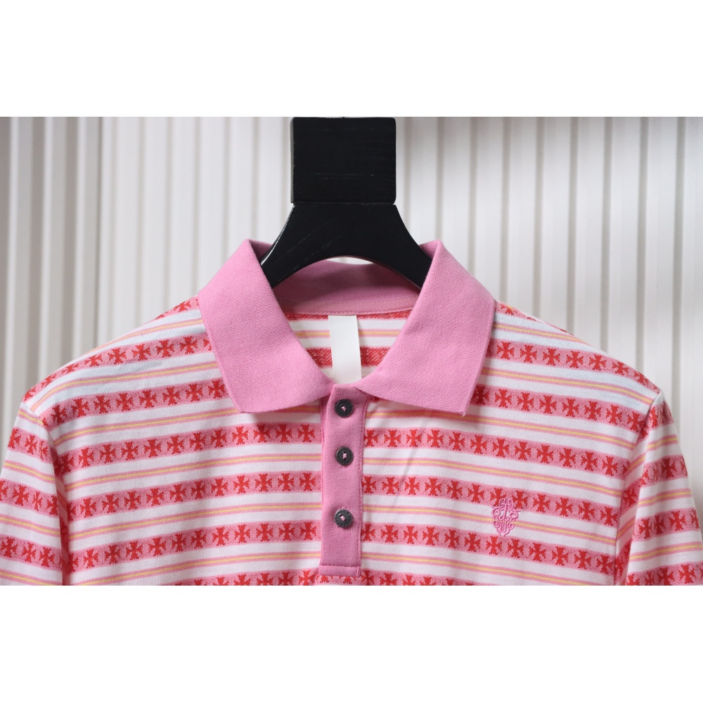 EM Sneakers Chrome Hearts 25FW Striped Lapel Long Sleeves Pink
