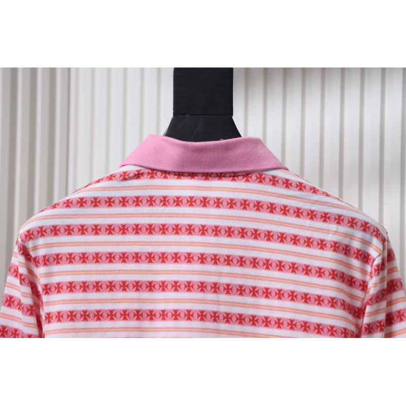 EM Sneakers Chrome Hearts 25FW Striped Lapel Long Sleeves Pink