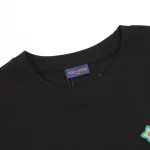 EM Sneakers Louis Vuitton 25ss Floral Lettering Embroidered T-shirt Black