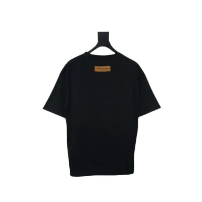 EM Sneakers Louis Vuitton 25ss Graffiti Hand-Painted Pumpkin Print T-Shirt Black 02