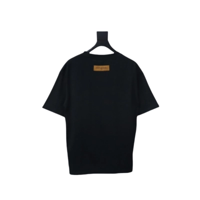 EM Sneakers Louis Vuitton 25ss Graffiti Hand-Painted Pumpkin Print T-Shirt Black 02