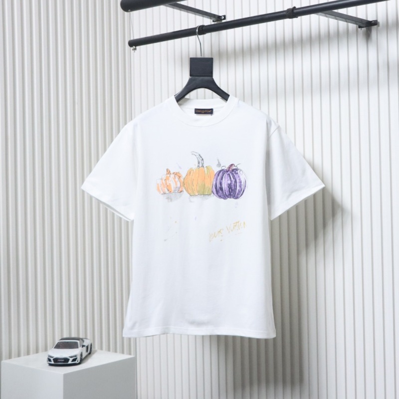 EM Sneakers Louis Vuitton 25ss Graffiti Hand-Painted Pumpkin Print T-Shirt White