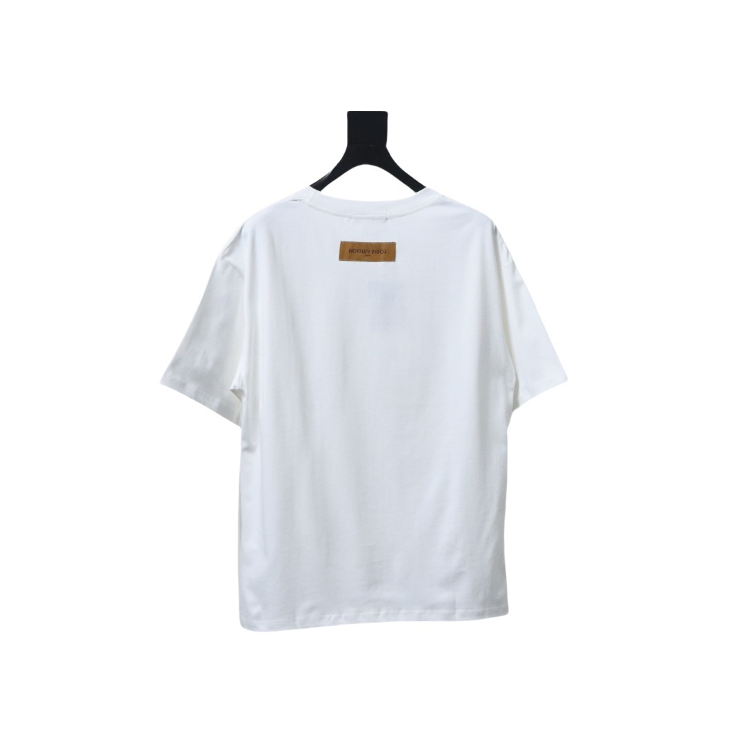 EM Sneakers Louis Vuitton 25ss Graffiti Hand-Painted Pumpkin Print T-Shirt White