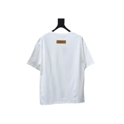 EM Sneakers Louis Vuitton 25ss Graffiti Hand-Painted Pumpkin Print T-Shirt White 02