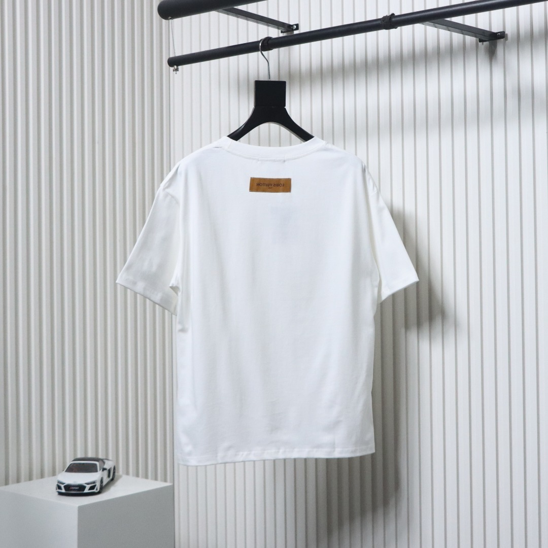 EM Sneakers Louis Vuitton 25ss Graffiti Hand-Painted Pumpkin Print T-Shirt White