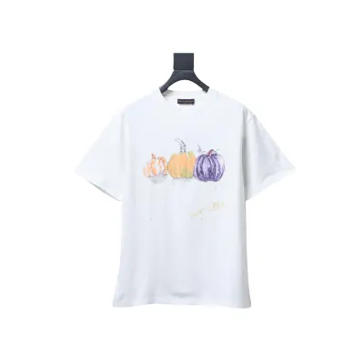 EM Sneakers Louis Vuitton 25ss Graffiti Hand-Painted Pumpkin Print T-Shirt White 01
