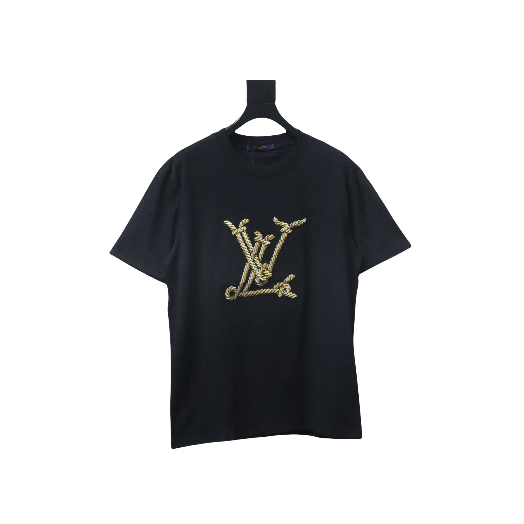 EM Sneakers Louis Vuitton 25ss Rope Knot Embroidered Logo T-shirt Black