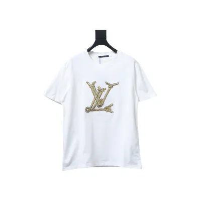 EM Sneakers Louis Vuitton 25ss Rope Knot Embroidered Logo T-shirt White 01