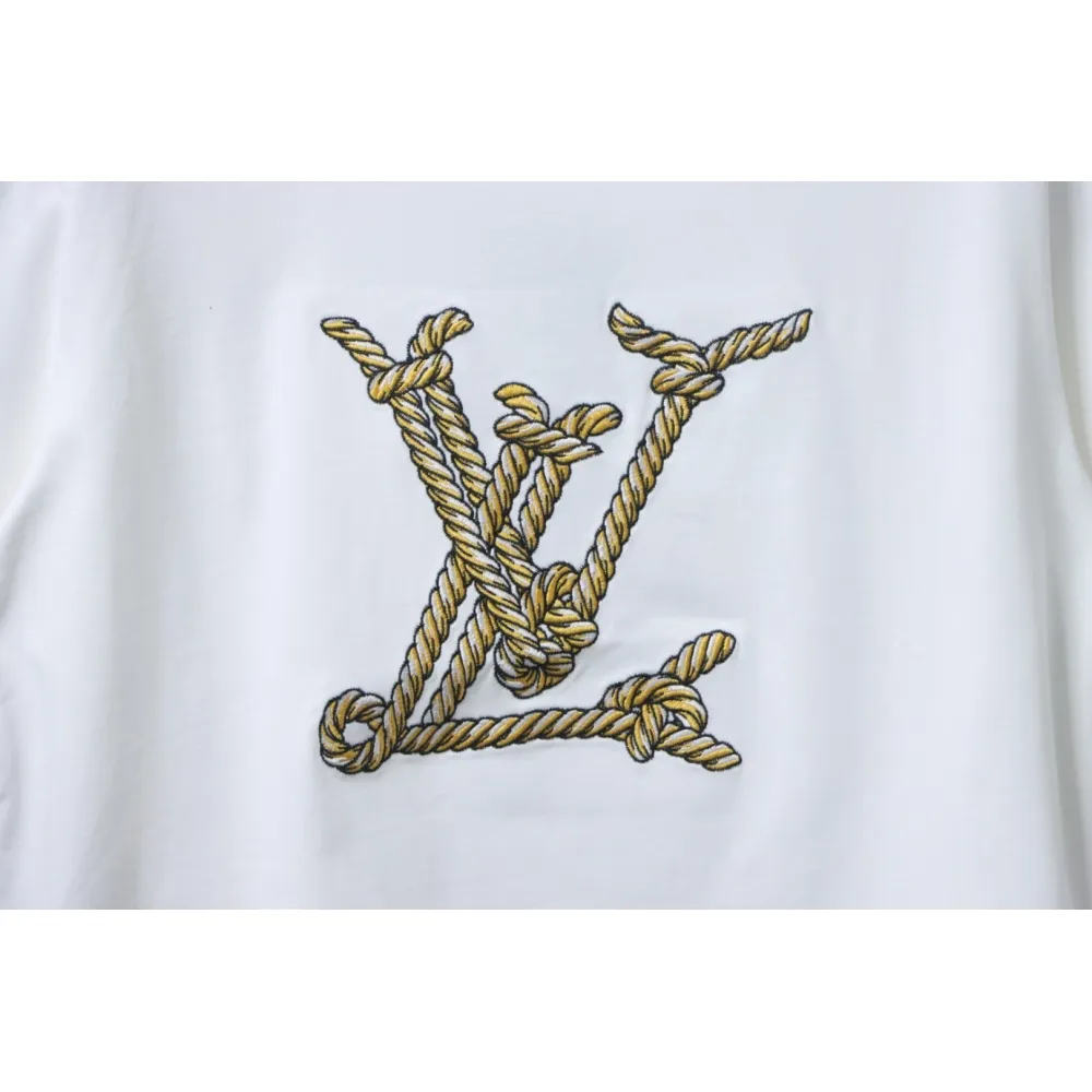 EM Sneakers Louis Vuitton 25ss Rope Knot Embroidered Logo T-shirt White