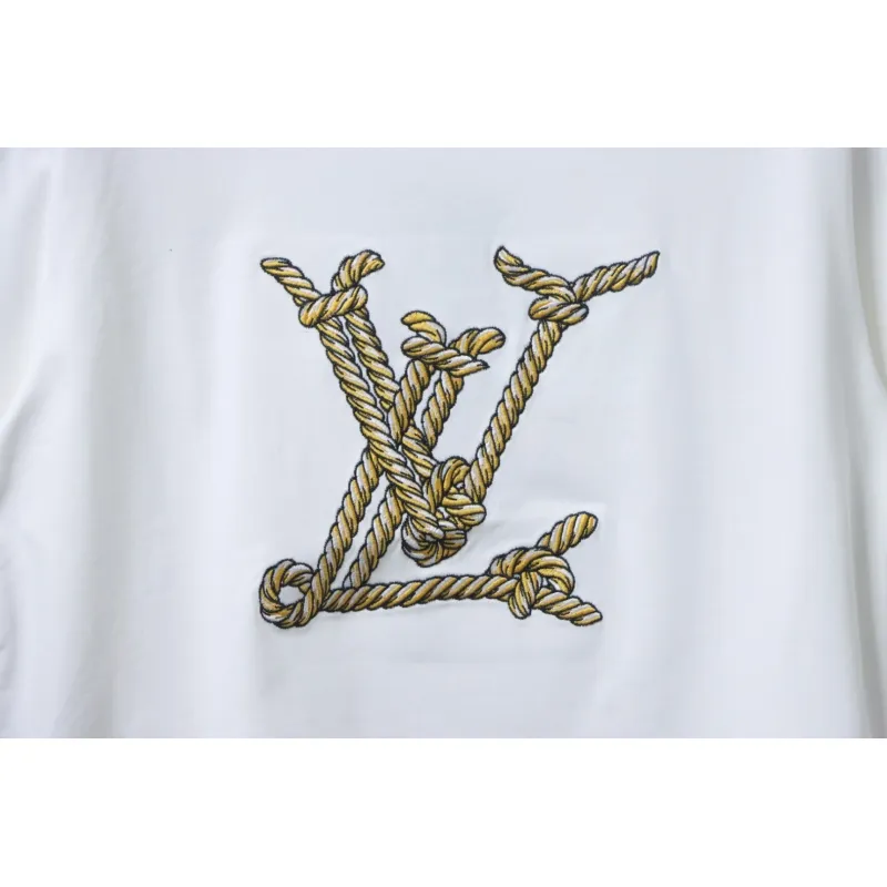 EM Sneakers Louis Vuitton 25ss Rope Knot Embroidered Logo T-shirt White