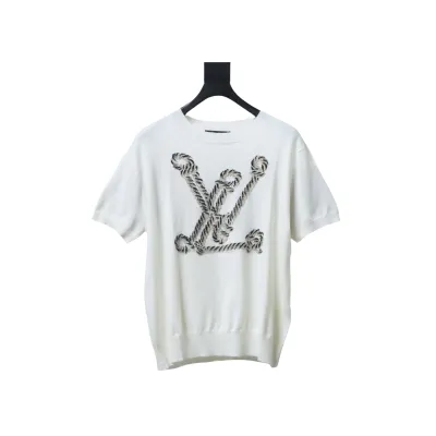 EM Sneakers Louis Vuitton Rope Jacquard Knit T-shirt White 01