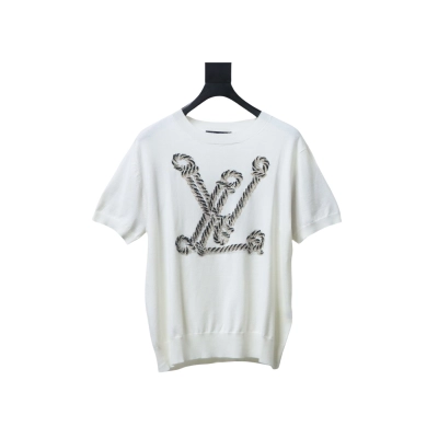 EM Sneakers Louis Vuitton Rope Jacquard Knit T-shirt White 01