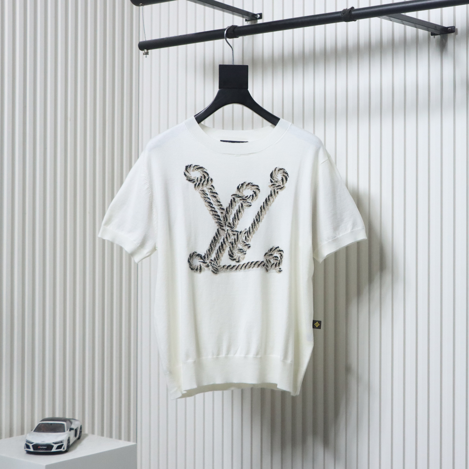 EM Sneakers Louis Vuitton Rope Jacquard Knit T-shirt White
