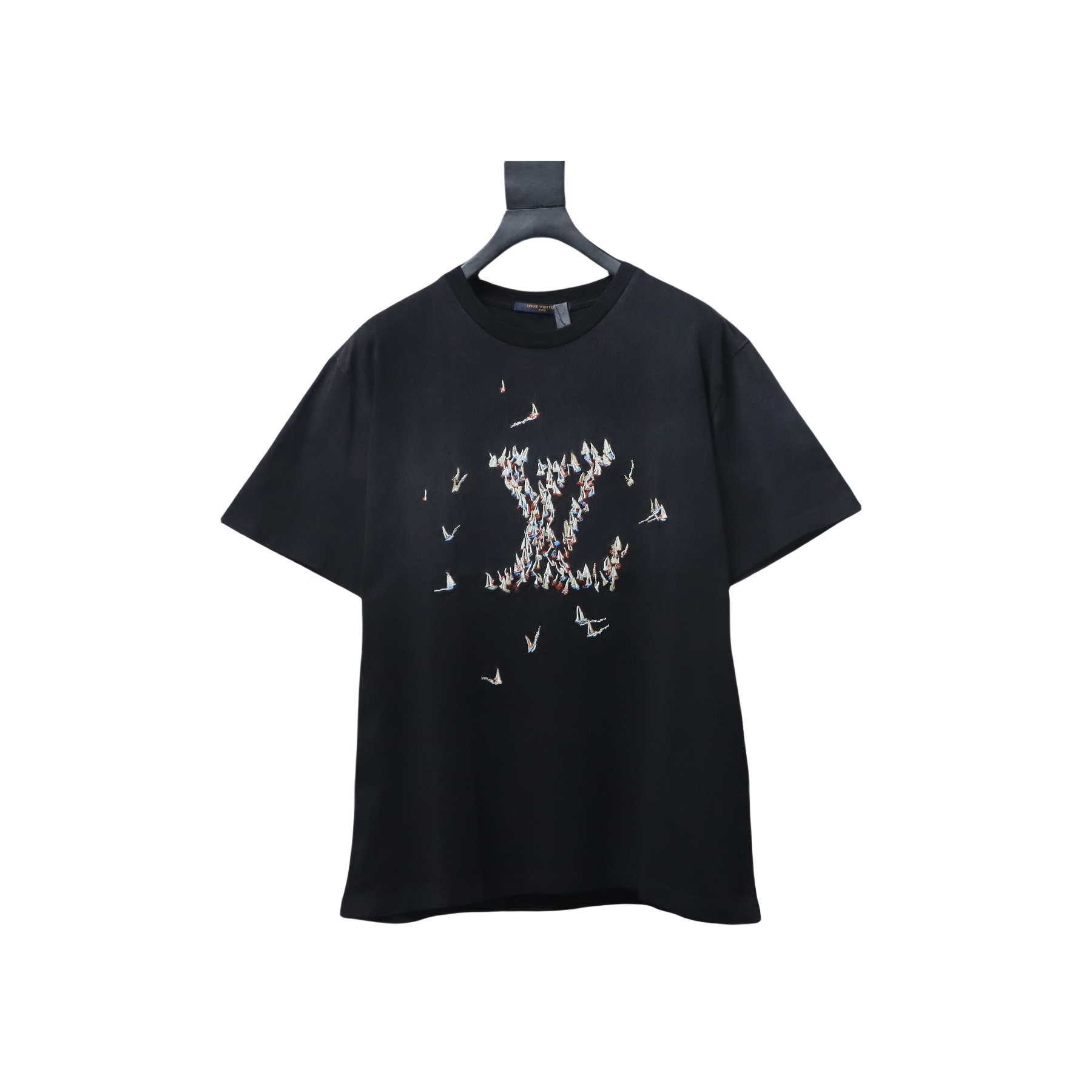 EM Sneakers Louis Vuitton Thousand Paper Cranes Embroidered T-shirt Black