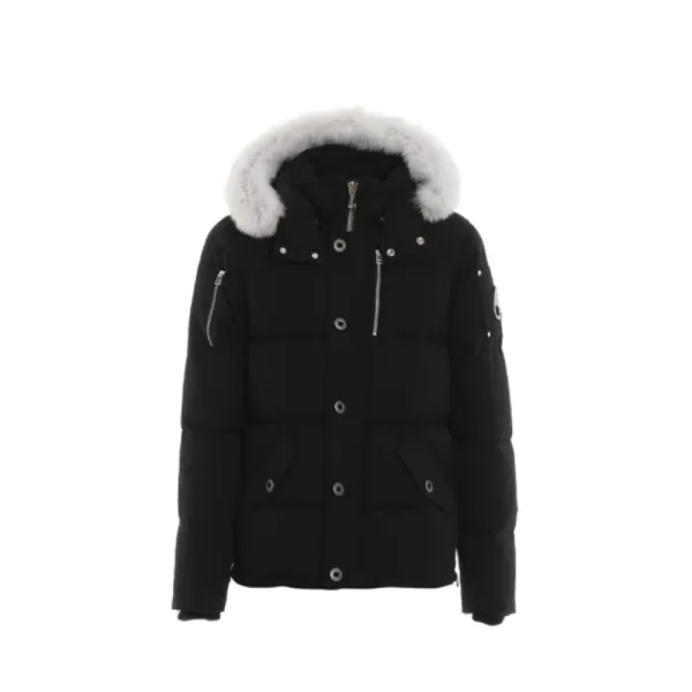 EM Sneakers Moose Knuckles Original 3Q Fur Jacket Black with White Fur Collar (NFC)(Men's / Women's)