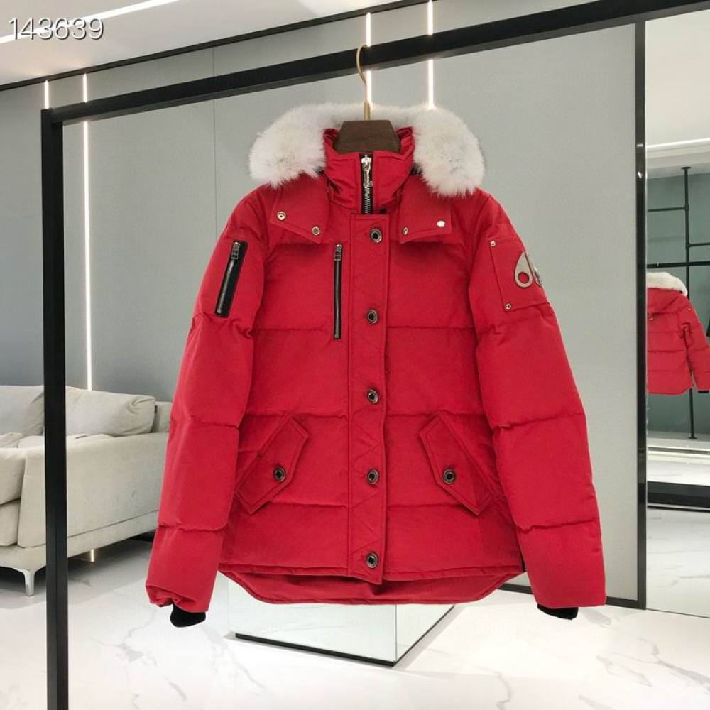 EM Sneakers Moose Knuckles Original 3Q Fur Jacket Red with White Fur Collar (NFC)(Men's / Women's)
